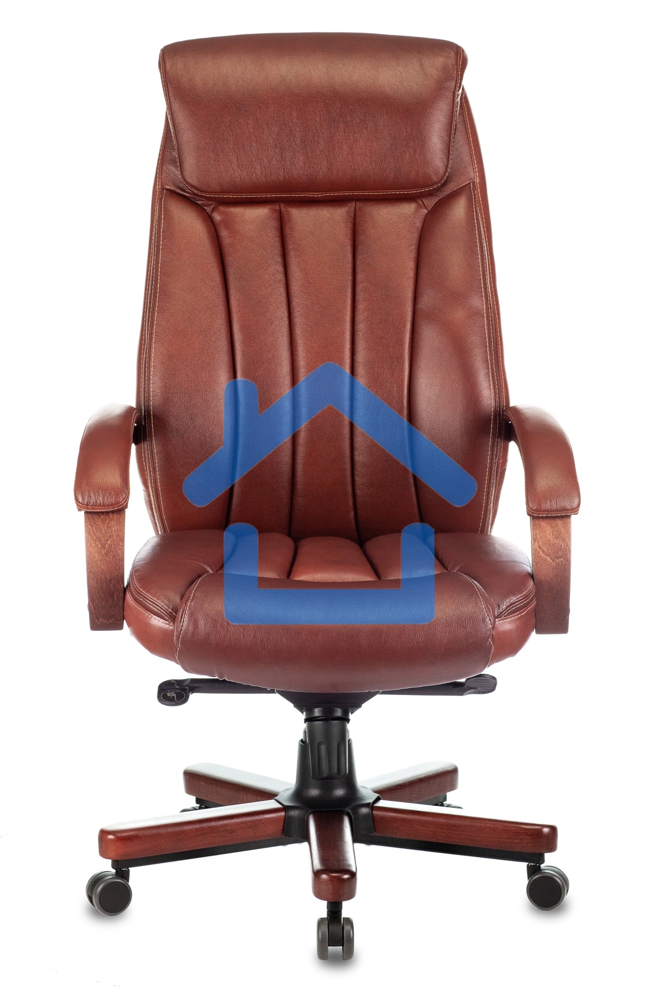 Кресло руководителя Бюрократ T-9922WALNUT светло-коричневый Leather Eichel, кожа, крестовина дерево