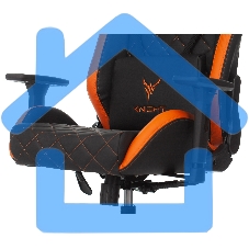 Кресло игровое Knight OUTRIDER черный/оранжевый ромбик эко.кожа с подголов. крестовина металл