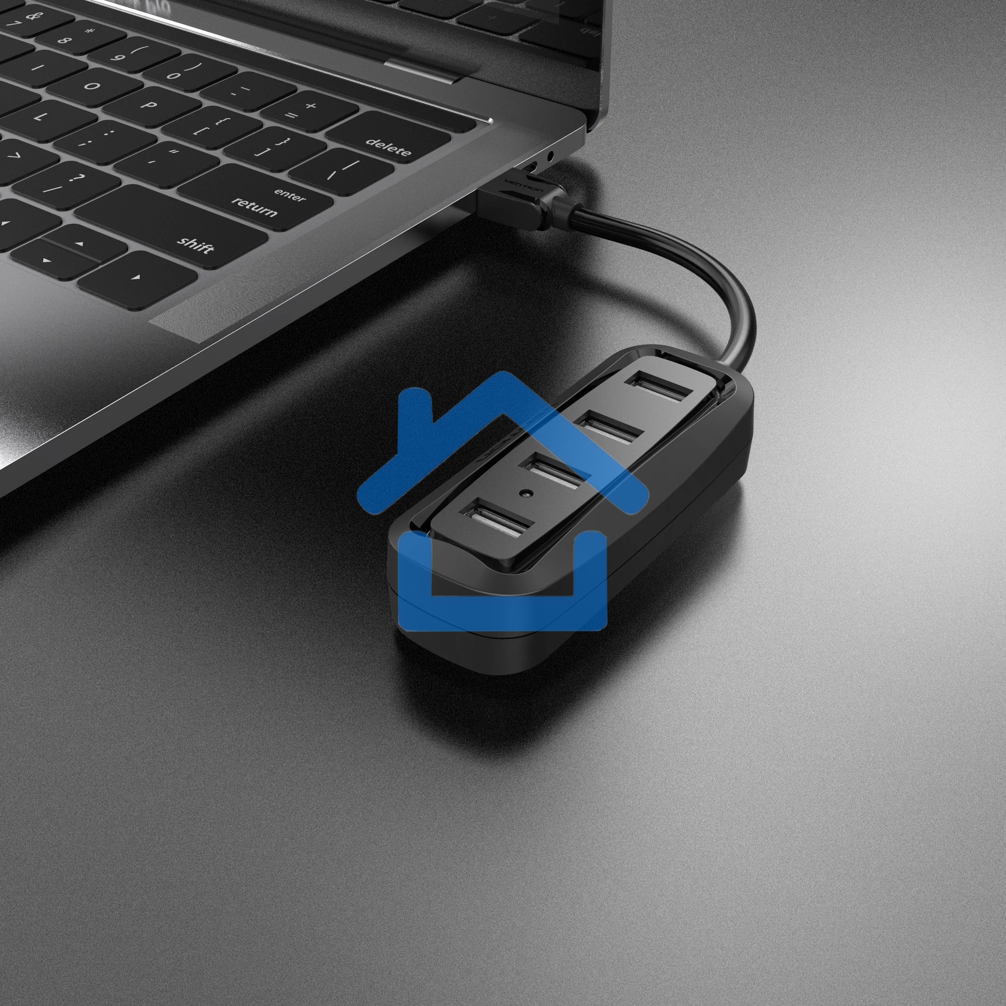 Концентратор Vention USB 2.0 на 4 порта черный VAS-J43-B015