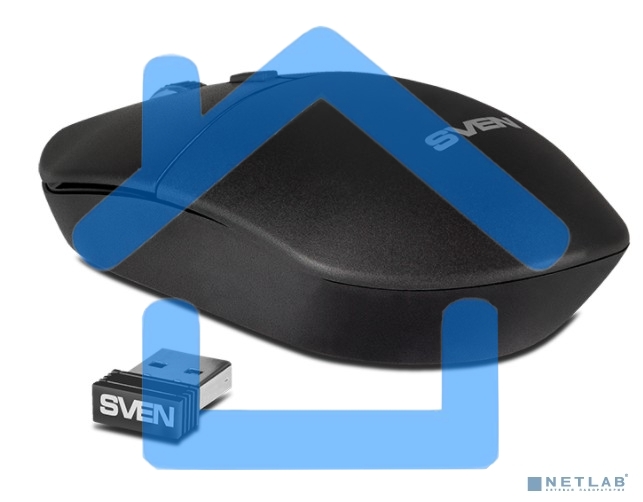 Мышь беспроводная SVEN RX-515SW черный, 1600 dpi, радиоканал, USB, кнопки - 4