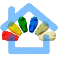 Защитные колпачки для кабеля 6,0мм cat.5, на соединение коннектора с кабелем, черный, 100 шт. в пчк