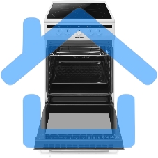 Плита электрическая Hansa FCCW54002 белый, конфорок 4 шт, духовка 68 л, 50 см x 85 см x 60 см