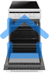 Плита электрическая Hansa FCCW54002 белый, конфорок 4 шт, духовка 68 л, 50 см x 85 см x 60 см