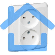 Розетка 2-м СП Этюд 16А IP20 без заземл. бел. SchE PC16-005B