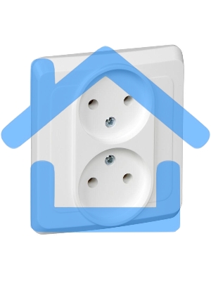 Розетка 2-м СП Этюд 16А IP20 без заземл. бел. SchE PC16-005B