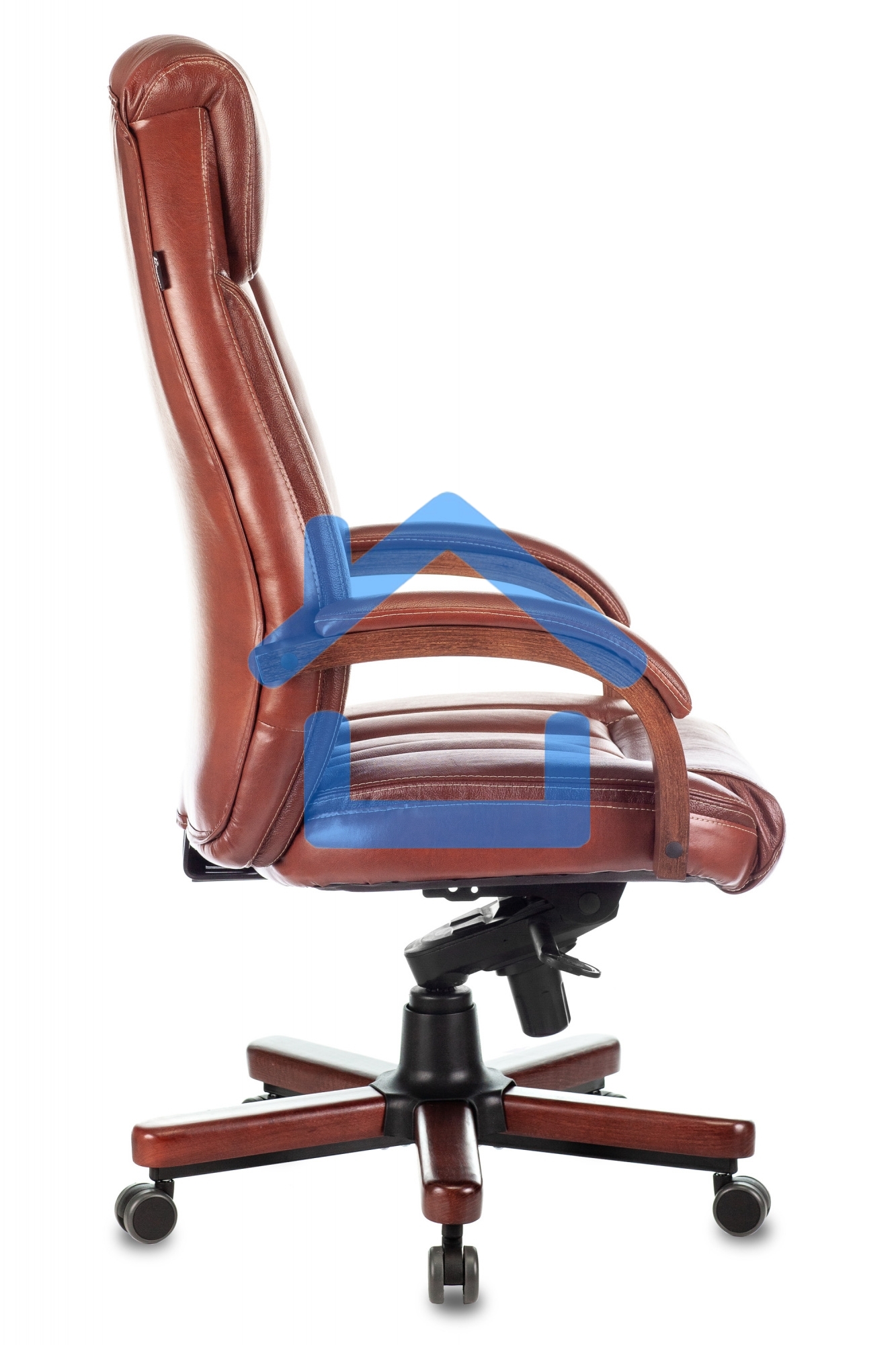 Кресло руководителя Бюрократ T-9922WALNUT светло-коричневый Leather Eichel, кожа, крестовина дерево