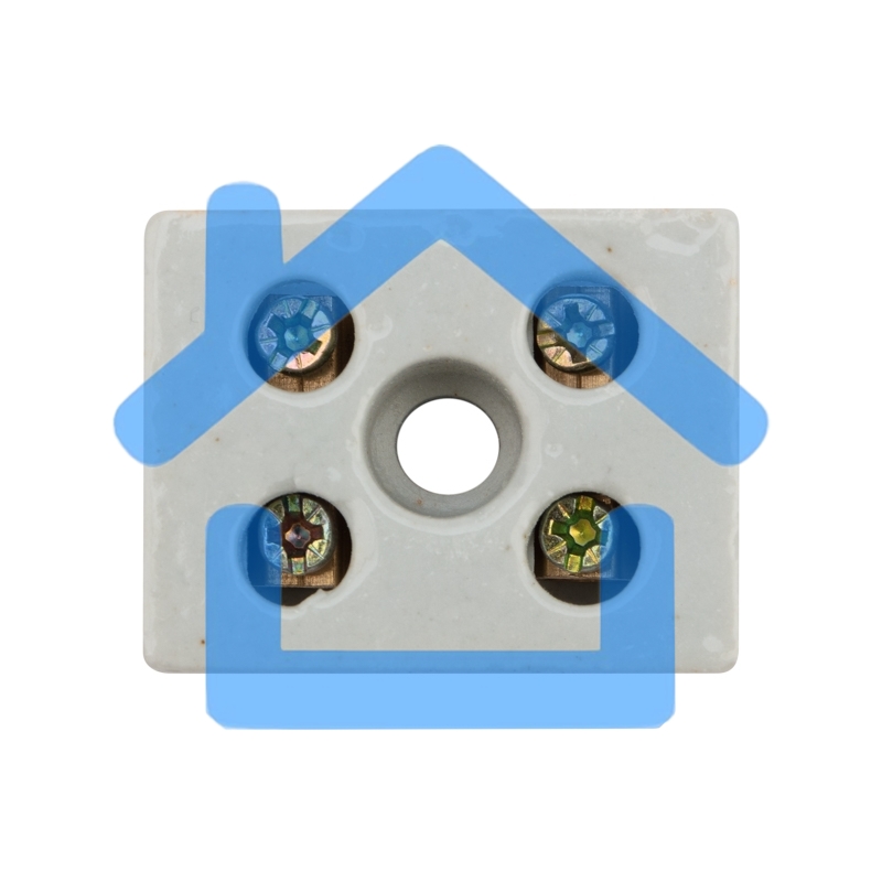 Клемма керамическая винтовая 16 мм² 2 пары контактов с крепежным отверстием (50 шт./уп.) Rexant