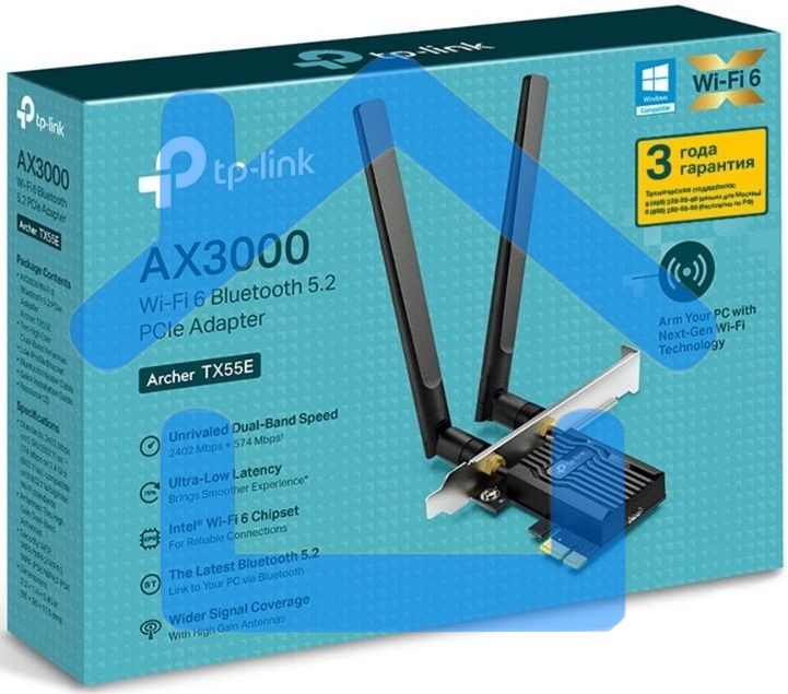 Адаптер PCI Express TP-Link Archer TX55E AX3000 Wi-Fi 6 Bluetooth 5.2