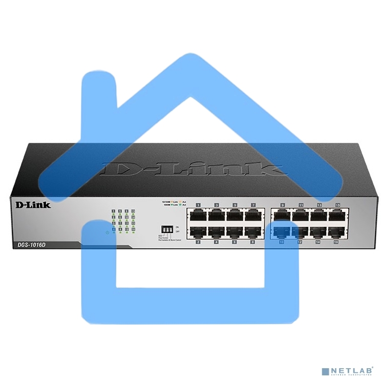 Коммутатор D-Link DGS-1016D DGS-1016D/J1A 16x1Gbит/с неуправляемый