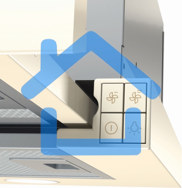 Вытяжка встраиваемая Gorenje BHP62CLI слоновая кость, 60 см, 435 куб. м/ч, 71 дБ