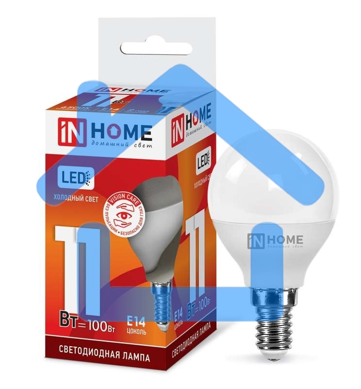Лампа светодиодная LED-ШАР-VC 11Вт 230В E14 6500К 990лм IN HOME 4690612024929