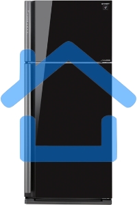 Холодильник Sharp SJ-XP59PGBK черное стекло/стекло двухкамерный 430/148 л морозилка сверху