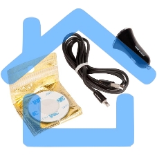 Автомобильная зарядка (от прикуривателя) 2USB 2.4A для Apple 8-pin More choice AC22i черный