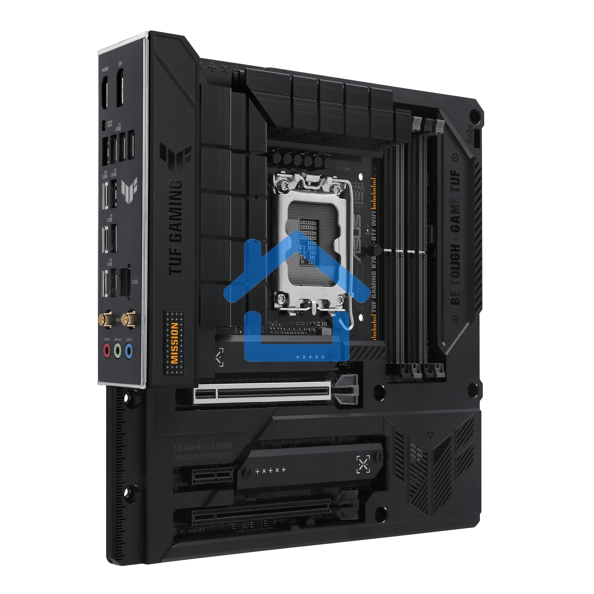 Материнская плата ASUS TUF GAMING B760M-BTF WIFI, LGA 1700, Intel B760, 4xDDR5, 4xSATA, 3xM.2, 1xPCIe 5.0 x16, 1xPCIe 4.0 x4, 1xPCIe x1, 1xDP, 1xHDMI, 1x 2.5Gb LAN, 1xUSB-A 3.2 Gen 2, 2xUSB-A 3.2 Gen 1, 4xUSB 2.0, 1xUSB-C 3.2 Gen 1, 1xUSB-C 3.2 Gen 2, 1xU