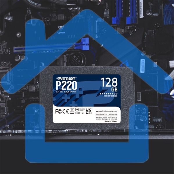 Накопитель SSD Patriot P220, 128Gb, SATA III, 2.5