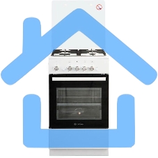 Плита газовая De Luxe 5040.32Г (КР) ЧР белый, конфорок 4 шт, духовка 46 л, 50 см x 85 см x 50 см