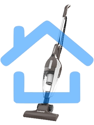 Пылесос вертикальный/ручной Starwind SCH1260 коричневый/белый, питание от сети, 120 Вт, уборка сухая, пылесборник 1.2 л