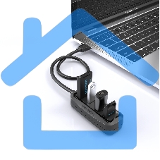 Концентратор Vention USB 2.0 на 4 порта черный VAS-J43-B015