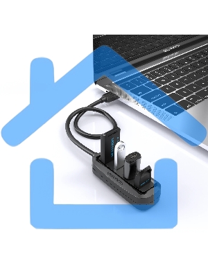 Концентратор Vention USB 2.0 на 4 порта черный VAS-J43-B015