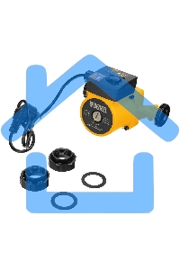 Циркуляционный насос CP25-6, напор 6 м, 50 л/мин, 1 м кабель, монт. длина 180 мм Denzel