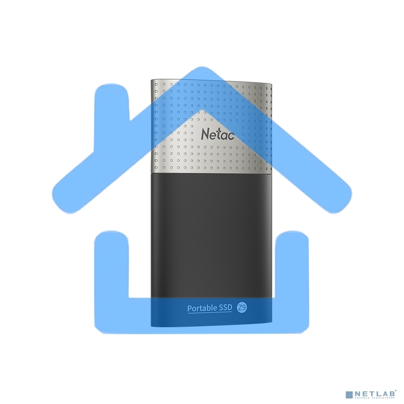Внешний накопитель SSD Netac 500Gb Z9 NT01Z9-500G-32BK (USB3.2, up to 550/480MBs, 90х47.5х11.5mm, Aluminium+Plastic)