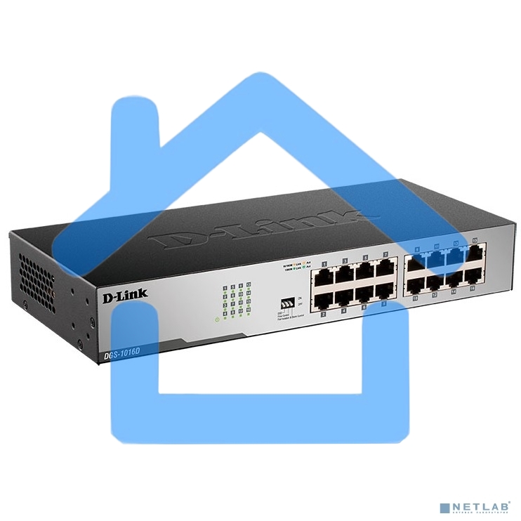 Коммутатор D-Link DGS-1016D DGS-1016D/J1A 16x1Gbит/с неуправляемый