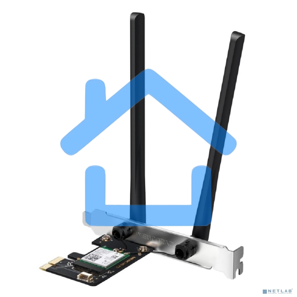 Сетевой адаптер Wi-Fi + Bluetooth Mercusys MA80XE AX3000 PCI Express (ант.внеш.несъем.) 2ант.