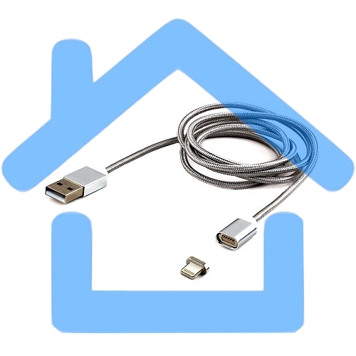 Кабель Cablexpert магнитный USB 2.0 CC-USB2-AMLMM-1M, AM/ iPhone lightning, магнитный кабель, 1м, алюминиевые разъемы, коробка