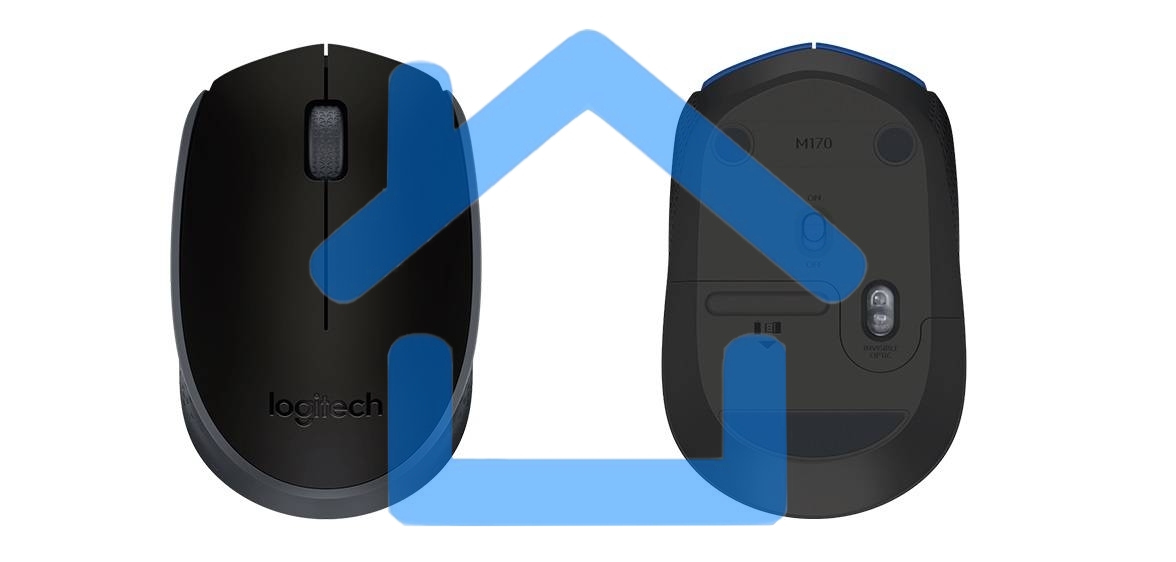 Мышь беспроводная Logitech M171 черный/серый, 1000 dpi, радиоканал, USB, кнопки - 3