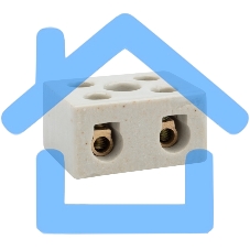 Клемма керамическая винтовая 12 мм² 2 пары контактов с крепежным отверстием (50 шт./уп.) Rexant