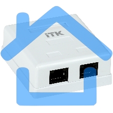Настенная информационная розетка RJ45 8P8C, кат.5Е UTP, 2-порта, белая 