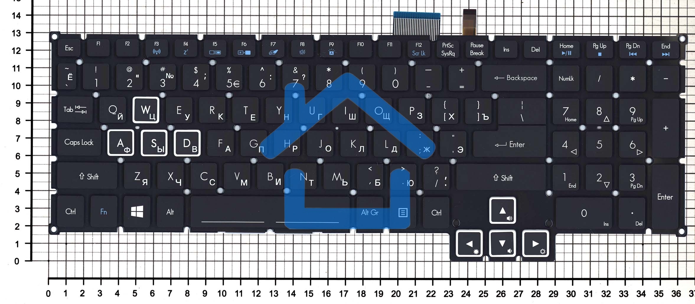 Клавиатура для ноутбука Acer Predator 17X GX-791 черная c подсветкой