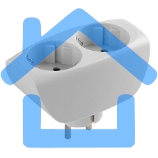 Тройник ЭРА SP-2e-W 2 гнезда, с заземлением, со шторками, белый