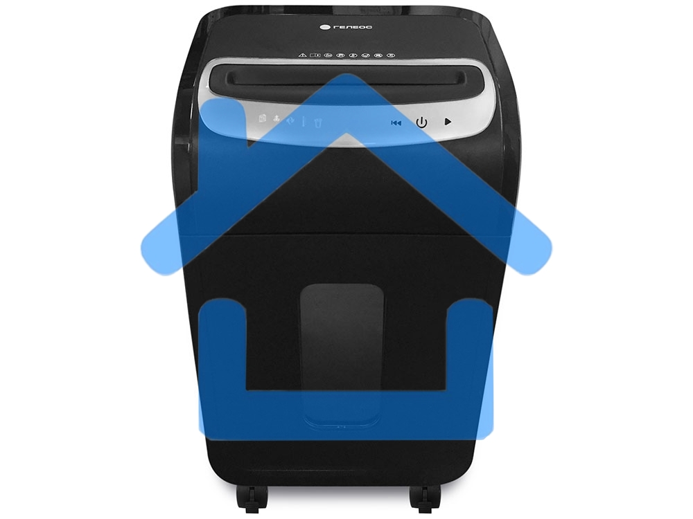 Шредер ГЕЛЕОС УМ35-5, (DIN P-5), фрагмент 1,9х14мм, 24-27 лист (70г/м2), CD/пл.карты/скрепки/скобы, 35 литров 