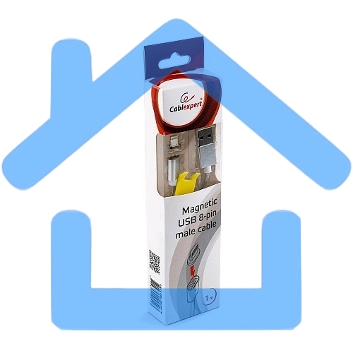Кабель Cablexpert магнитный USB 2.0 CC-USB2-AMLMM-1M, AM/ iPhone lightning, магнитный кабель, 1м, алюминиевые разъемы, коробка