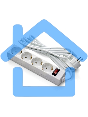 Удлинитель ExeGate EC-4-5W (EX279401RUS), белый, 5 м, евровилка с заземлением, 4 евророзетки с заземлением, 2200 Вт