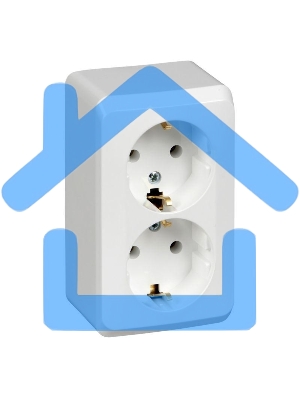 Розетка 2-м ОП Этюд 16А с заземл. белый SchE PA16-007B