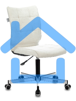 Кресло компьютерное Бюрократ CH-330M/VELV20 без подлокотников, молочный, крестовина металл