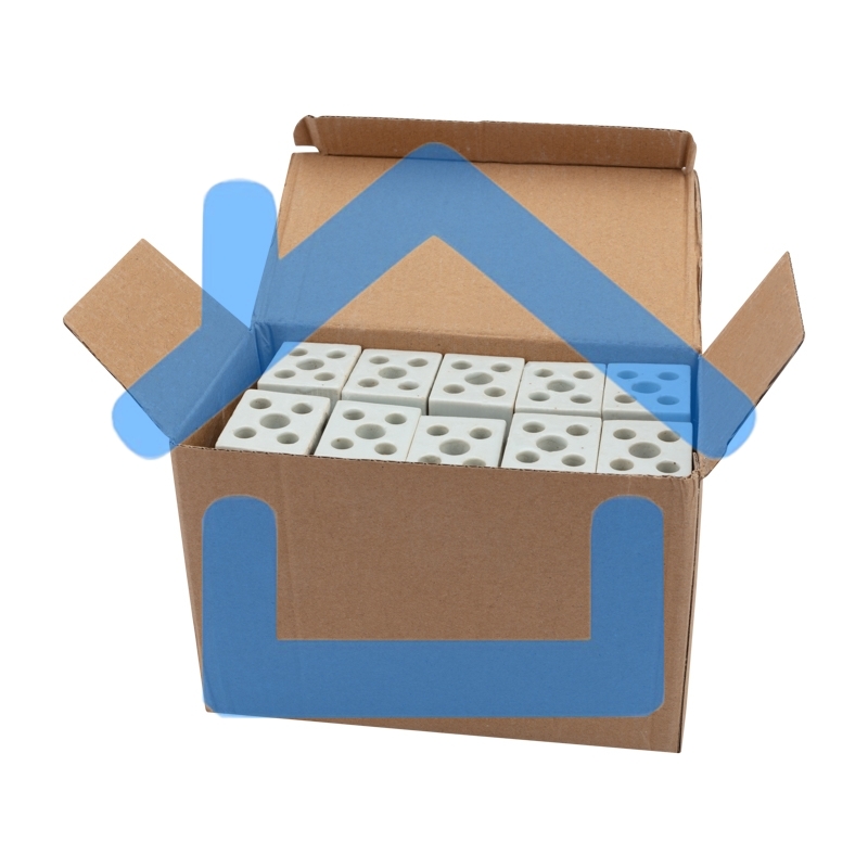 Клемма керамическая винтовая 12 мм² 2 пары контактов с крепежным отверстием (50 шт./уп.) Rexant