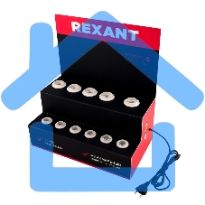 Демо-тестер акриловый для ФИЛАМЕНТА (AC 220V с шнуром питания 1.2 метра, с выключателем на корпусе, цоколи E14 x 6 шт.)