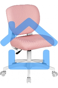 Кресло детское Cactus CS-CHR-3594PK розовый крестов. пластик белый