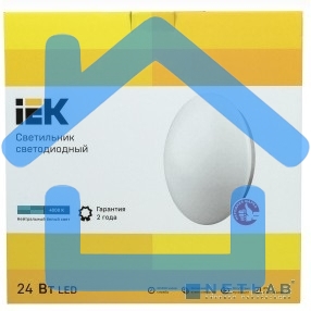 Светильник Iek LDPB0-1003-24-4000-K01 LED ДПБ 1003 24Вт IP20 4000K круг белый диаметр 380 мм, световой поток 1440 Лм
