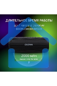 Колонка портатитвная Digma D-PS1524 черный 20W 2.0 BT 10м 2000mAh (PS1524B)