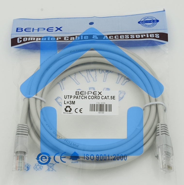 Патч-корд cat5E molded 3м RJ-45 (m)-RJ-45 (m)