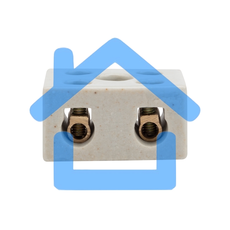 Клемма керамическая винтовая 12 мм² 2 пары контактов с крепежным отверстием (50 шт./уп.) Rexant