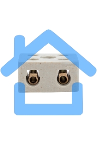 Клемма керамическая винтовая 12 мм² 2 пары контактов с крепежным отверстием (50 шт./уп.) Rexant