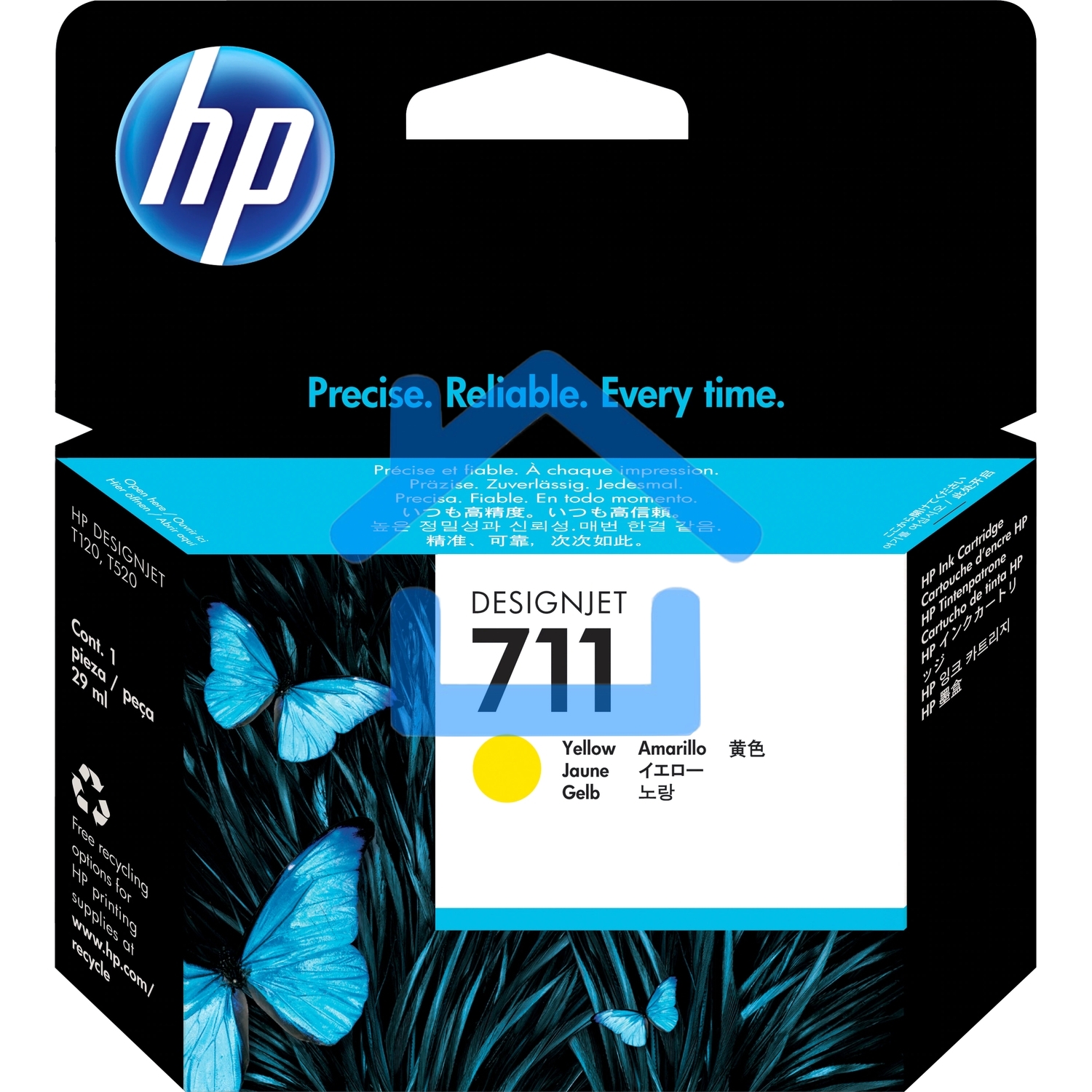 Картридж струйный HP №711 CZ132A желтый для HP DJ T120/T520 (29мл)