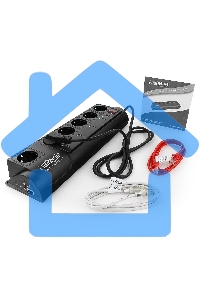 Сетевой фильтр Energenie Сетевой фильтр EG-PMS2-LAN программируемый, черный (10А, LAN, 6 розеток)