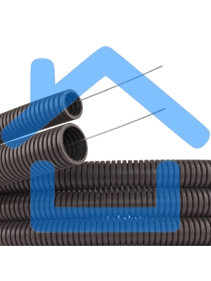 Труба гофрированная ПА d17мм с протяж. сер. (уп.50м) ДКС PA611721F0