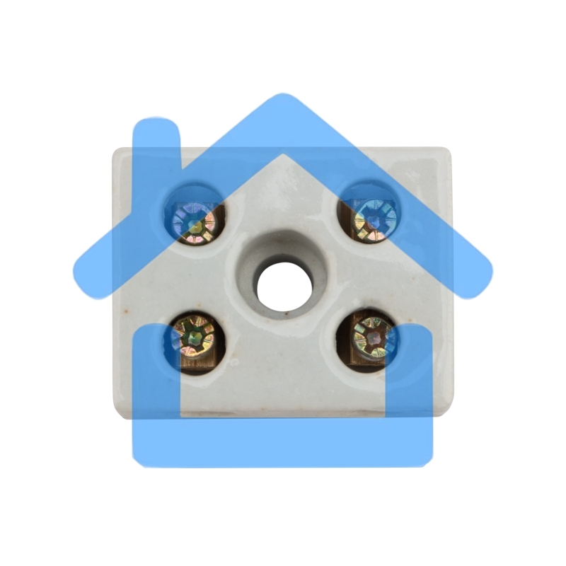 Клемма керамическая винтовая 12 мм² 2 пары контактов с крепежным отверстием (50 шт./уп.) Rexant